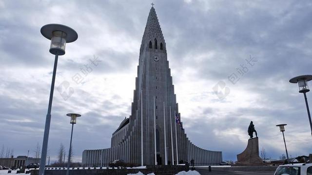 旅行景点建筑高大神圣著名冰岛哈尔格林姆斯教堂