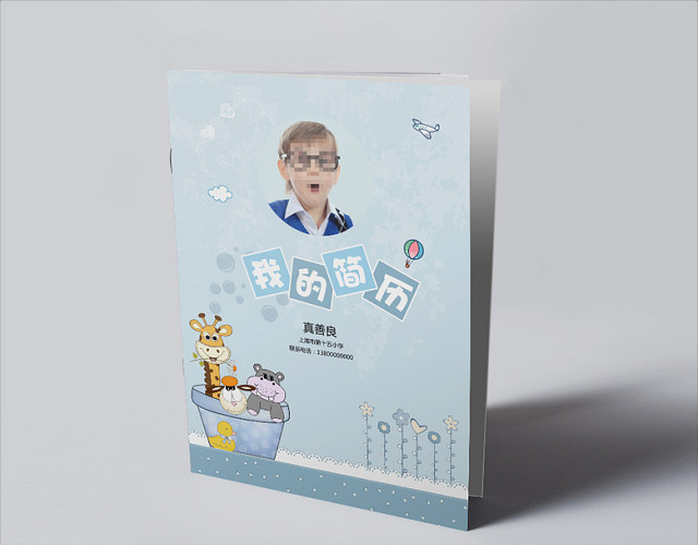 简约蓝色小升初简历
