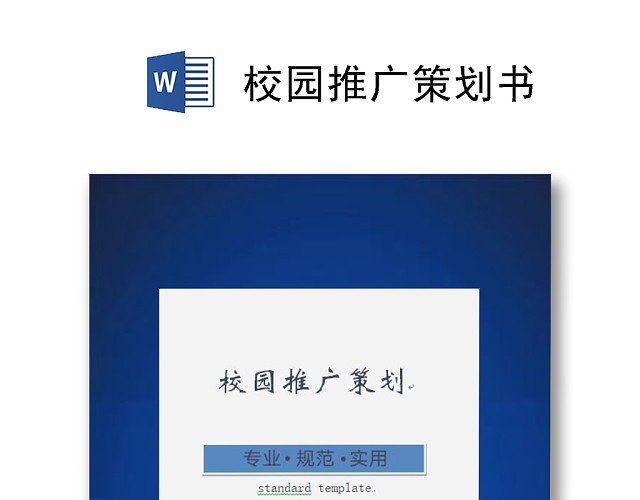 产品推广商业计划书策划方案WORD模板