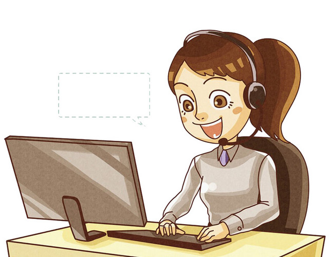 矢量卡通客服人物元素