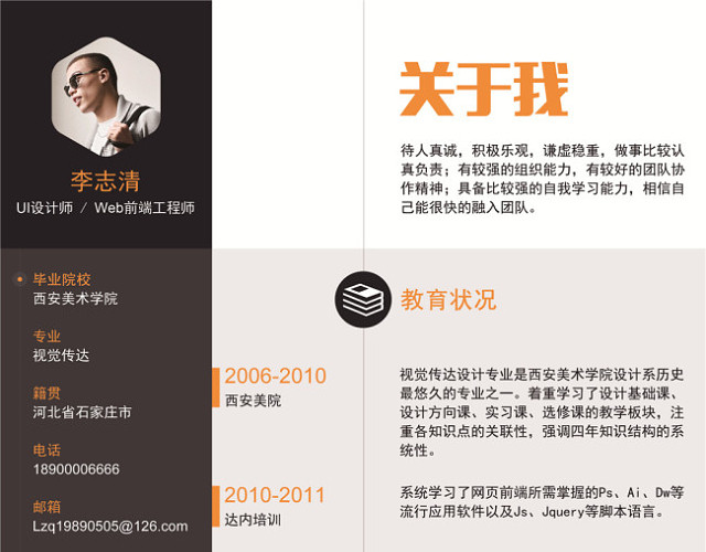 个人简历设计素材PSD简历