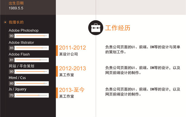 个人简历设计素材PSD简历