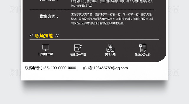 创意时尚大气市场销售个人简历模板