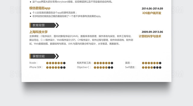 创意IOS工程师个人简历模板