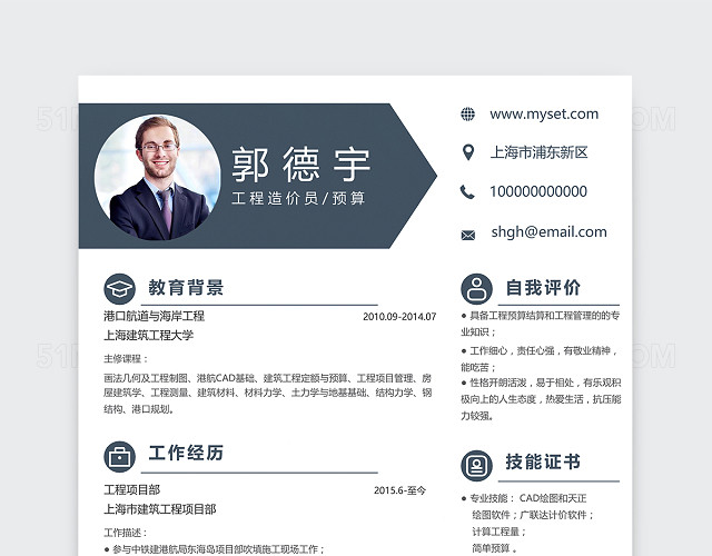 创意工程改价员个人简历模板
