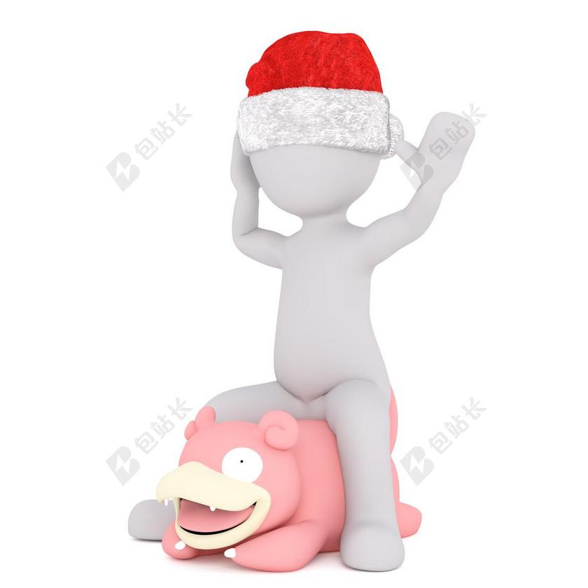 白人男性 3D模型 3D 模型 圣诞节 圣诞老人的帽子 数字