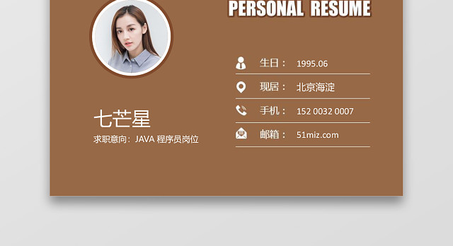 程序员JAVA求职简历