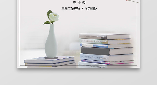 素雅书香气息文员个人简历套装