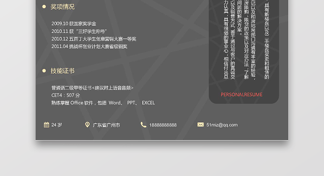 房地产开发个人简历专用模板