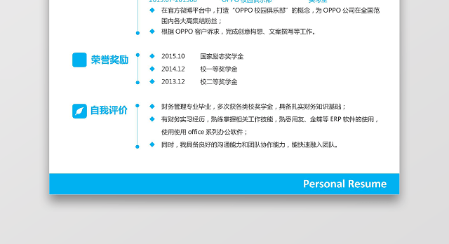 财务会计类简历