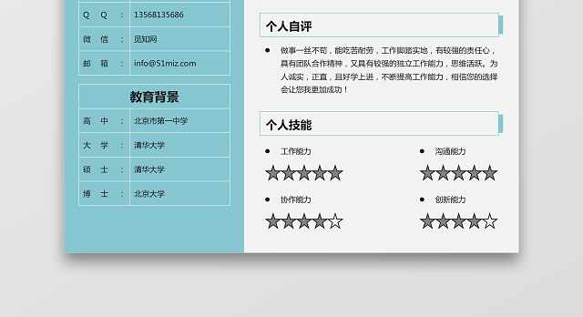 外贸报关个人求职简历57