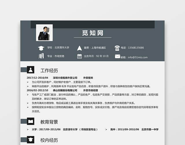 外贸个人求职简历87