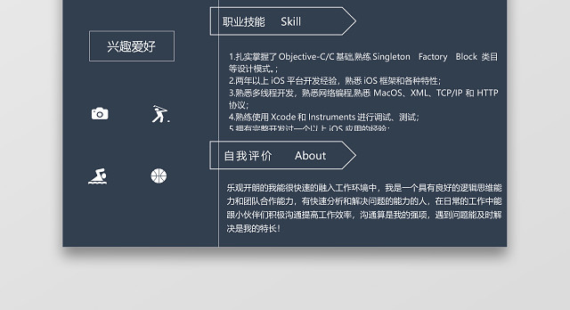 软件开发IOS开发程序员简历