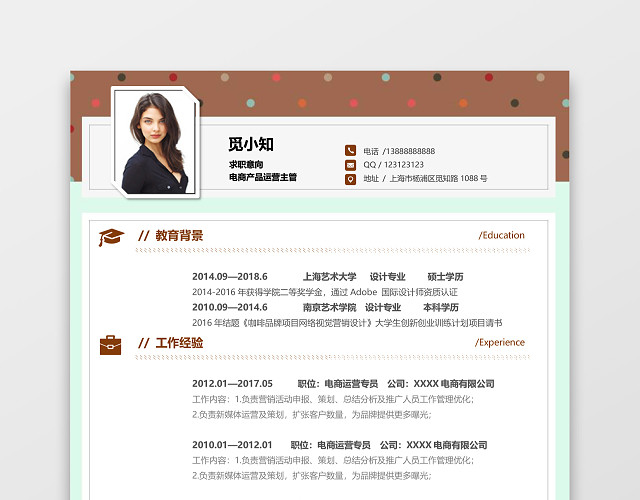 电商运营应届生春招通用简历