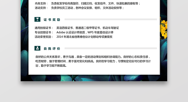新媒体求职简历