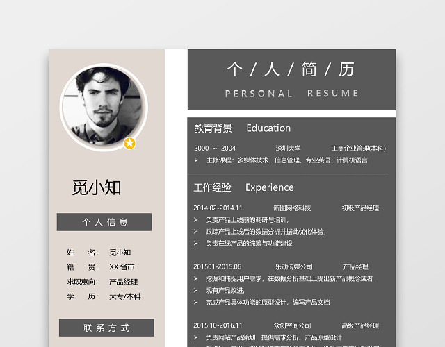 产品运营产品经理运营简历