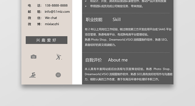产品运营产品经理运营简历