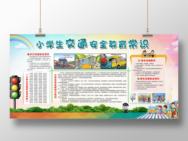 小学生交通安全教育常识校园安全展板