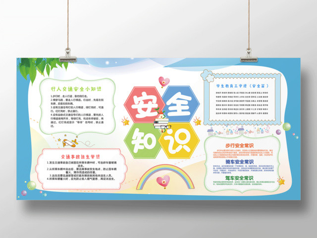 安全知识逃生常识校园安全宣传海报