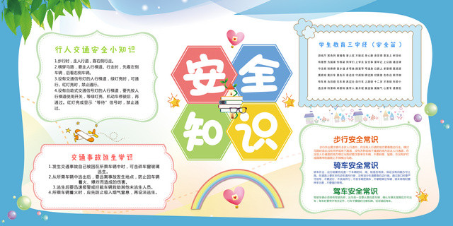 安全知识逃生常识校园安全宣传海报