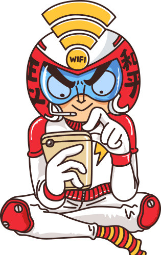 卡通人物无线WIFI矢量素材