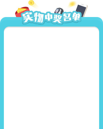 蓝色卡通中奖名单标签素材