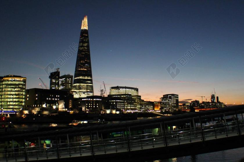 城市金色现代城市的夜景背景图片