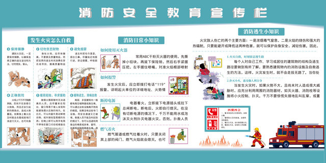 漫画风简约消防安全漫画宣传海报