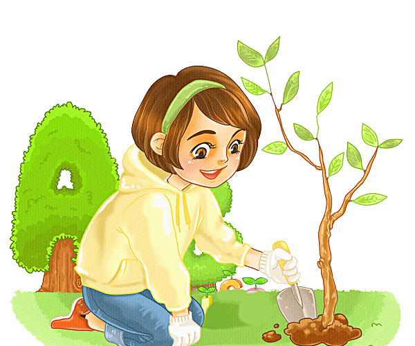植树造林免抠素材