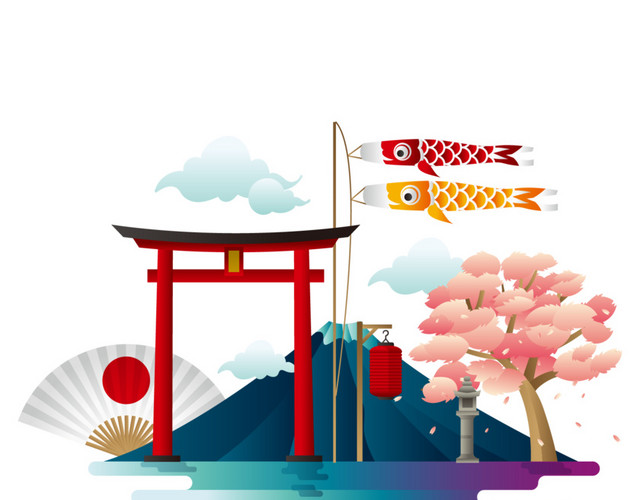 日本文化装饰素材
