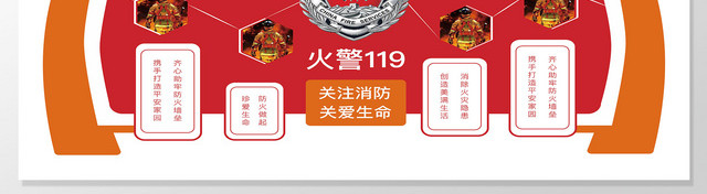简约大气创意宣传消防安全文化墙