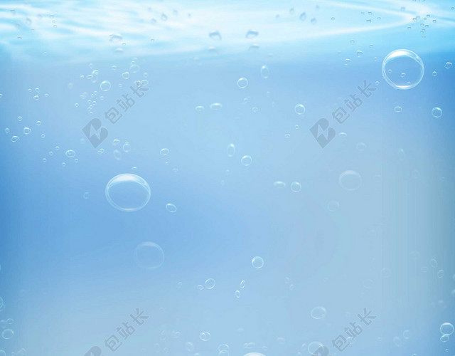 蓝色雨滴降落气泡