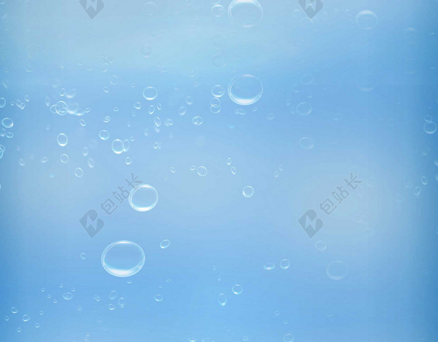 蓝色雨滴降落气泡