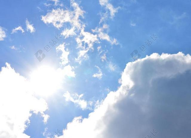 天空自然景观蓝天白云晴空万里太阳照耀背景图片
