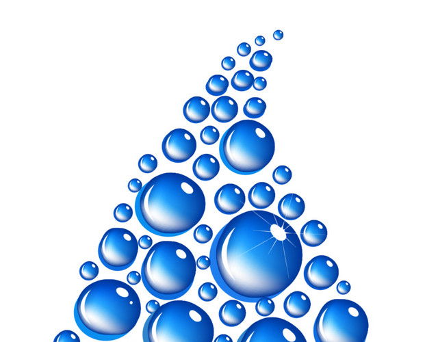 蓝色气泡水珠组合水滴