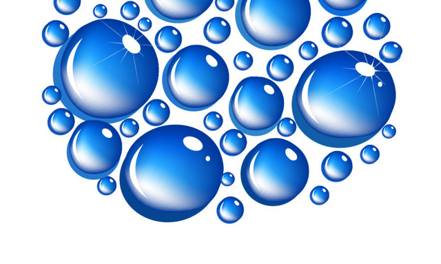 蓝色气泡水珠组合水滴
