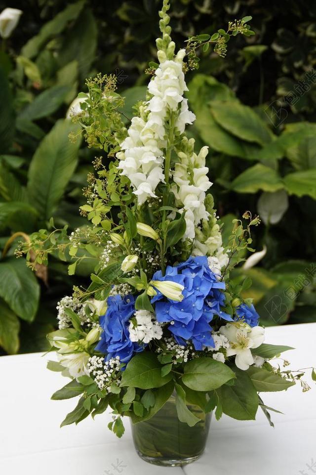 植物插花艺术装饰设计花束摆放锥形三角婚礼背景图片