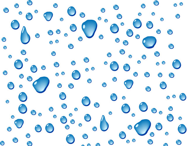 手绘雨滴水珠素材