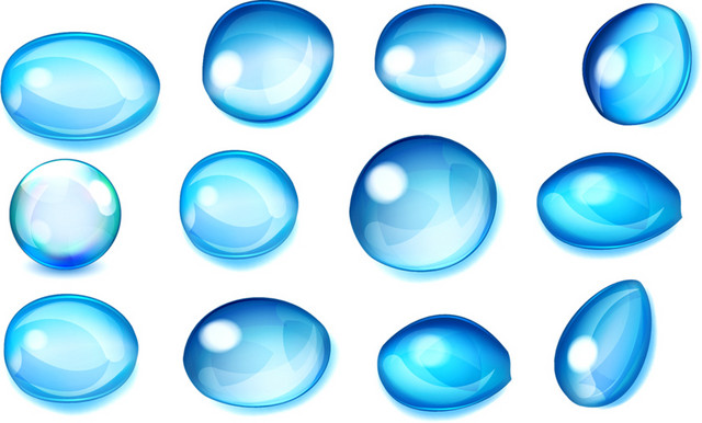 蓝色不规则水珠水晶组合