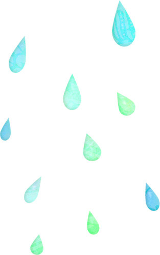 手绘动感雨滴水滴