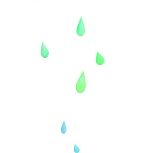 手绘动感雨滴水滴