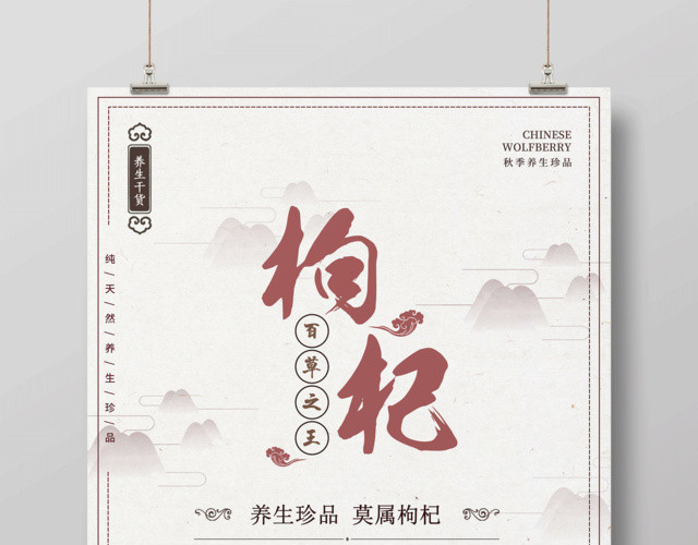 纯天然养身珍品莫属枸杞保健品枸杞海报