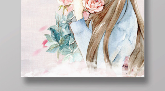 清新漫画美丽绽放整形蜕变海报
