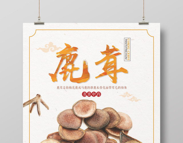 中药养生鹿茸保健品宣传海报
