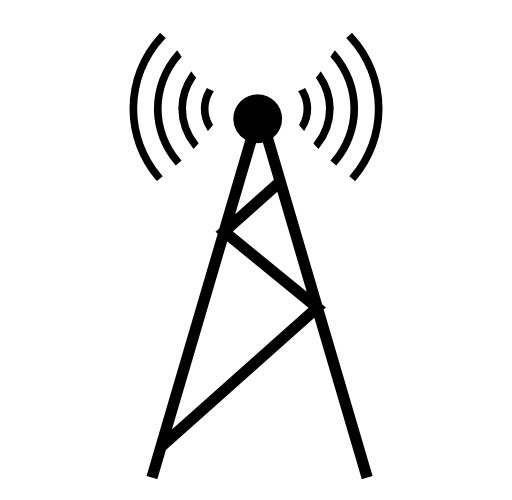 无线WIFI信号塔符号图标矢量素材