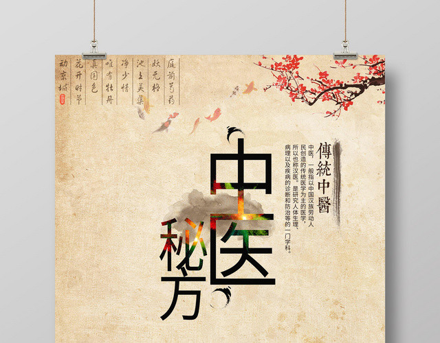 传统中医秘方养生古风药材创意宣传海报