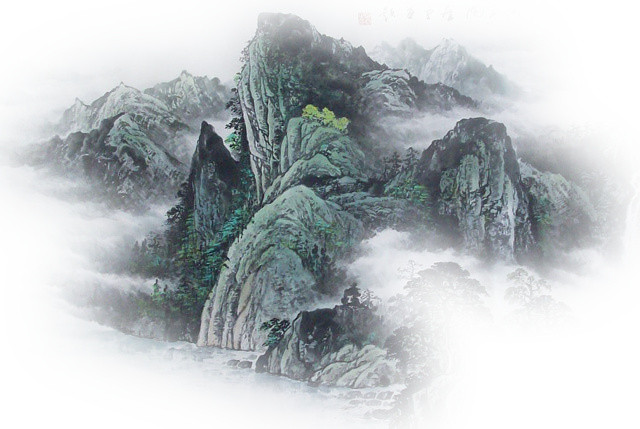 彩墨山间美景