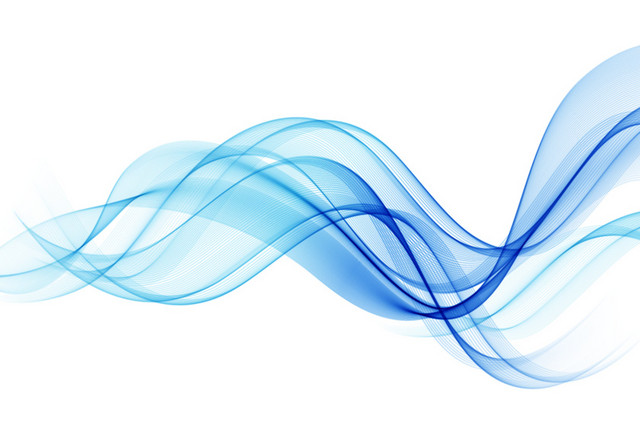 波浪线蓝色丝状动感线条不规则水波纹素材