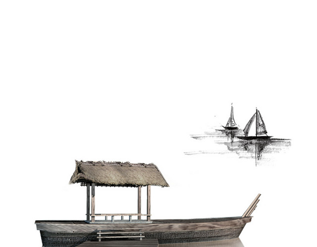 水墨渡口
