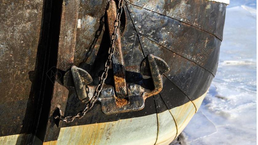 锚点 错误 生锈 船舶配件 端口 航运 船上的蝴蝶结 冰